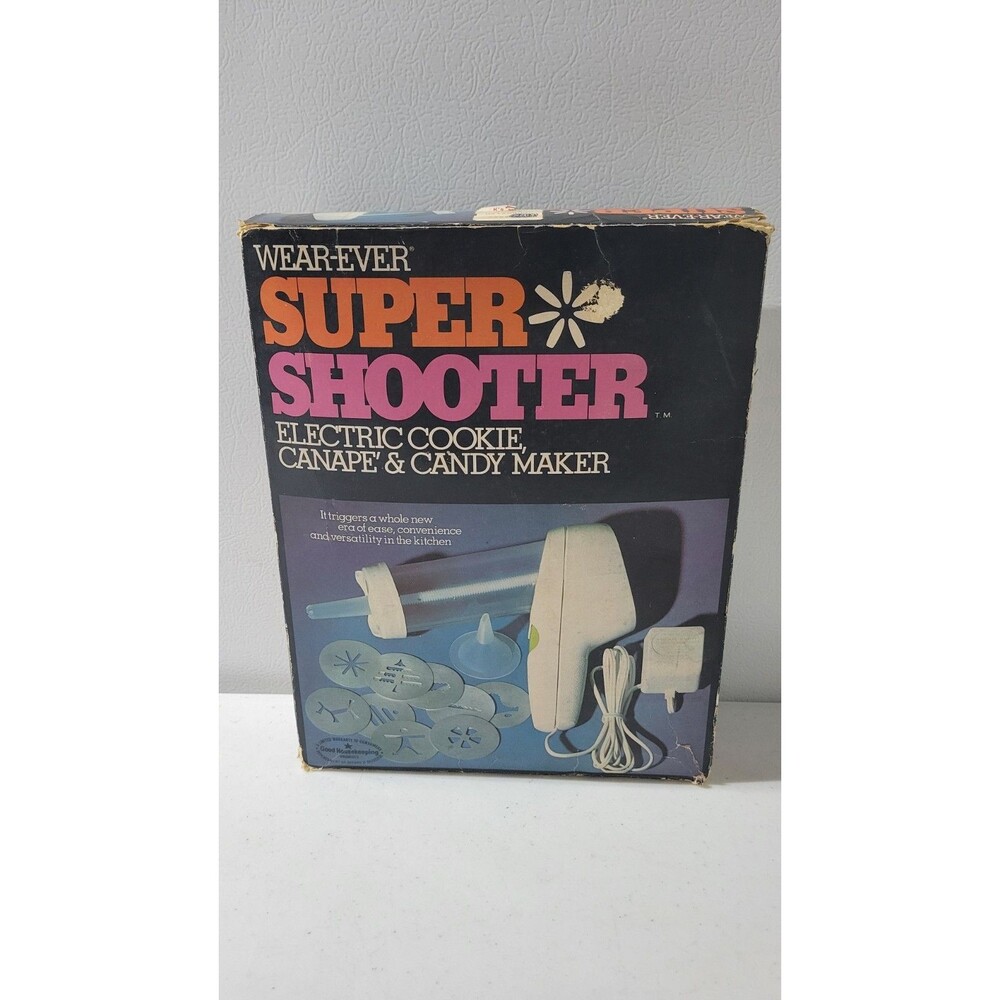 Vtg Wear Ever Super Shooter Electric Cookie Canape Candy Maker Press 70001 Works